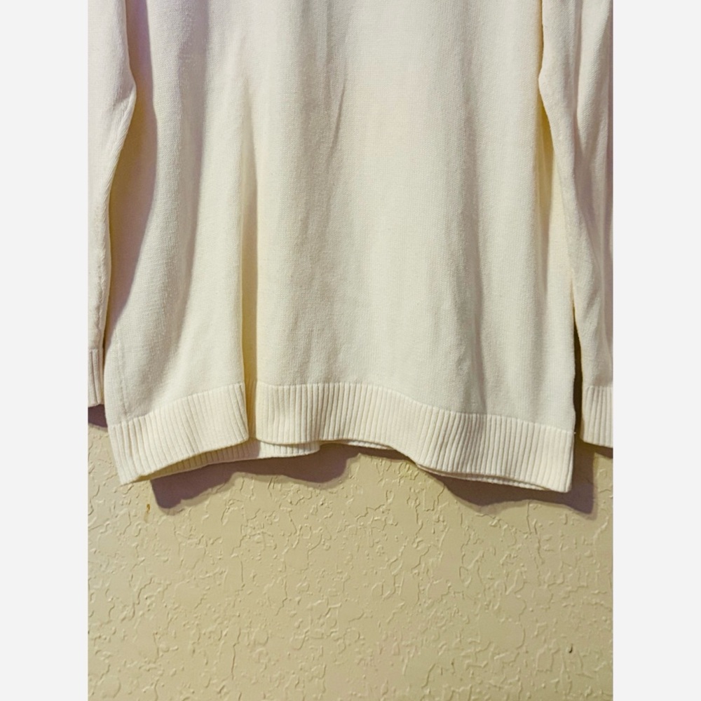 Charter Club Cream Knit Sweater Black Oz Scottie Dog Novelty Graphic Size 0X - Picture 6 of 8